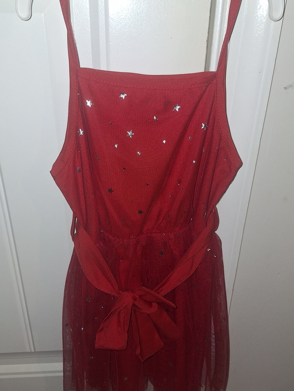 Red Star-Embellished Tulle Party Dress for Girls - Picture 4 of 4
